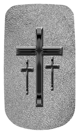 DAROYAL-517-BK-SH-SL Black 3 Crosses Shimmer Silver Background